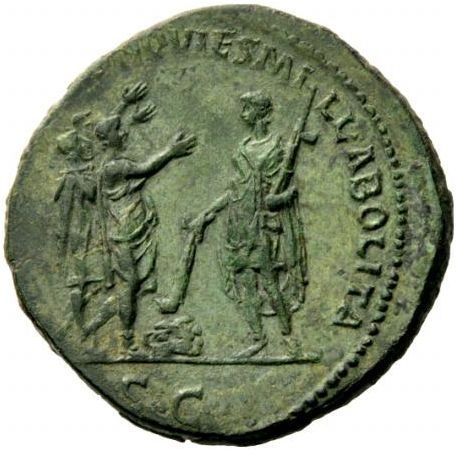Sesterzio di Adriano celebrativo cancellazione debiti dei privati, 118 d.C.