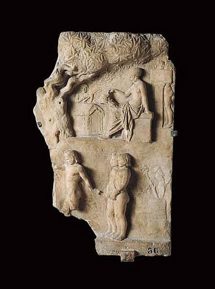 Bas-relief depicting the initiation rite into the Dionysian cult, found in the Horti di Mecenate, 1st cent. BC - Capitoline Museums, Rome IT