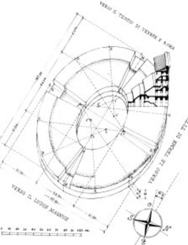 Luciani: Schema delle fondazioni del Colosseo