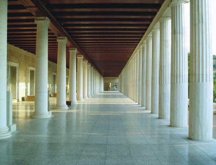 Interno del ricostruito Portico di Attalo ad Atene