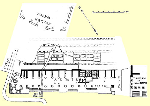 Pianta Basilica Aemilia di Huelsen