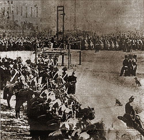 Foto d'epoca: l'ultima esecuzione con la ghigliottina effettuata a Roma nel 1865