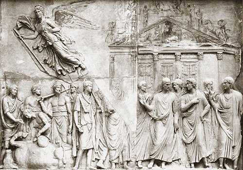 Bas-relief with reproduction of the temple - Louvre, Paris