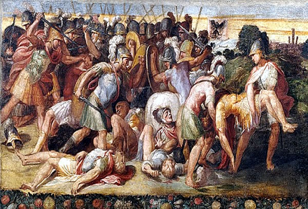 Nicolò dell'Abate – Battaglia di Forum Gallorum, 1550 ca – Sala del Palazzo Comunale di Modena. IT