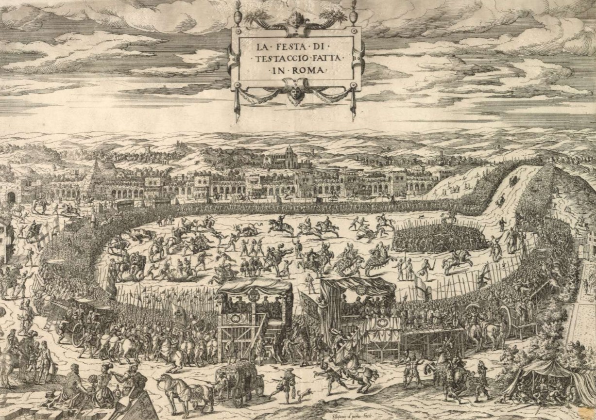 Etienne Du Perac. La festa di testaccio fatta in Roma, stampa 1550 – British Museum, Londra GB