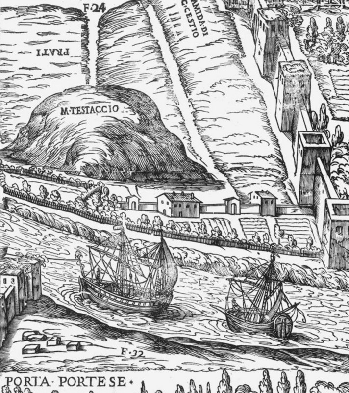 Vista Monte Testaccio nel disegno di Giovanni Maggi, c. 1625