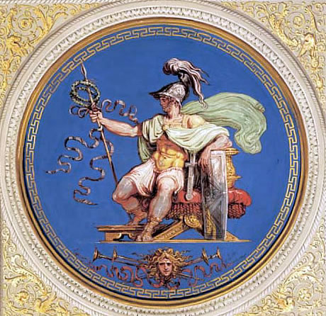 Sala dela Musica: tondo della volta che raffigura Marte di Felice Giani, 1812 – Palazzo Quirinale, Roma IT