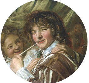 Frans Hals – Muchacho con pipa y mujer que rie, 1623