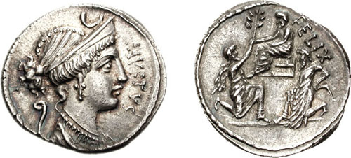Moneta commemorativa della vittoria ottenuta per merito di Silla nella guerra contro Giugurta